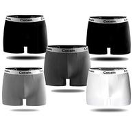 Cocain underwear 5 Stück Herren Boxershorts Weiss schwarz grau mit elastischem Bund Gr. L Boxershorts Jungen größe grösse gr. 48/50 52/54 56/58 Retropants schwarz Retropants Herren microfaser