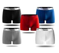 Cocain underwear 5 Stück modische Boxershorts Marke Gr. XXL Farben gemischt Boxershort Polyester Boxershorts edel hochwertig modern Boxer Men Herren