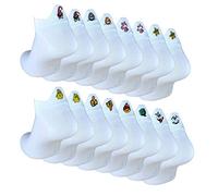 Cocain underwear 8 Paar Damen Sneaker Socken mit Fersenmotiven eingestickt lustig Fun Socken Baumwolle Gr. 35 38