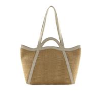 COCCINELLE Amalia Crochet Straw Handbag Natural / Blanco