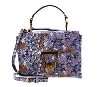 COCCINELLE Arlettis Flower Print Handbag Printed Grained Leather Multi. Lavender
