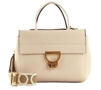 COCCINELLE Arlettis Signature Handbag Grained Leather Lambskin White