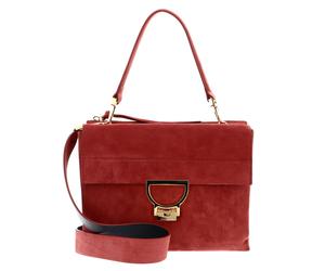 COCCINELLE Arlettis Suede Medium Handbag Foliage Red