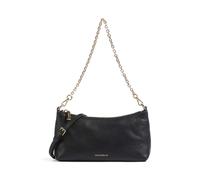 Coccinelle Aura Schultertasche schwarz, genarbtes Leder, Damen