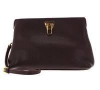 COCCINELLE Beat Clutch Handbag Grained Leather Darkbrown