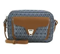 COCCINELLE Beat Denim Coat. Monogram Handbag Blue Denim / Cognac