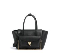 Coccinelle Double Beat Schultertasche Leder 31 cm schwarz