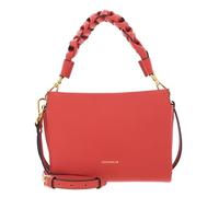 COCCINELLE Boheme Grana Double Crossbody Double Grainy Leather Grena. Red / Rosew