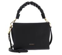 Coccinelle Leder Umhängetasche Schultertasche Boheme Grana Double Crossbody Double Grainy Leather Noir/Cognac schwarz