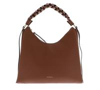 Coccinelle Leder Schultertasche Boheme Grana Double Shoulder Bag Cognac/Noir braun