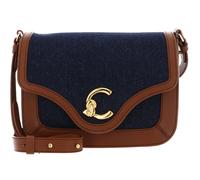 COCCINELLE C-Me Denim Shoulder Bag Blue Denim / Cognac