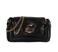 Coccinelle C-Me Fluffy Schultertasche Leder 21 cm schwarz