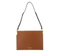 COCCINELLE Delices Canvas Flat Shoulder Bag Noir / Caramel