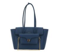 Coccinelle Leder Shopper Umhängetasche Double Beat Grained Leather Handbag Deep Blue blau