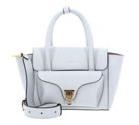COCCINELLE Double Beat Grained Leather Handbag Snow