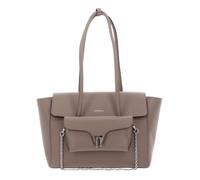 COCCINELLE Double Beat Grained Leather Handbag Warm Taupe