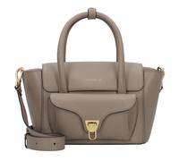 Coccinelle Double Beat Schultertasche Leder 21 cm grau