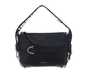 COCCINELLE Gretel Ribbon Crossbody Bag Grained Leather Noir