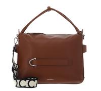 COCCINELLE Gretel Ribbon Handbag Grained Leather Cognac