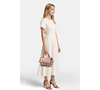 COCCINELLE Arlettis Flower Print Handbag Printed Grained Leather Mul. Creamy Pink