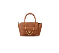Coccinelle Leder-Umhängetasche Double Beat – genarbtes Leder – Cognac Braun