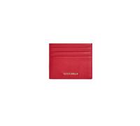 Coccinelle Kreditkartenetui für Damen aus Leder, Metallic-Rot, 10 x 8,5 x 0,5 cm, mit RFID Safe und zentraler Tasche