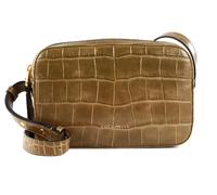 COCCINELLE Lea Croco Maxi Double Zip Crossbody Bag Moss Green