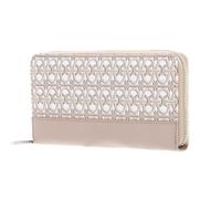 Coccinelle Leder Geldbörse Coated Monogram Zip Around Wallet Multi Blanc/Rosette beige