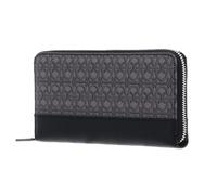 Coccinelle Leder Geldbörse Coated Monogram Zip Around Wallet Multi Noir/Noir schwarz