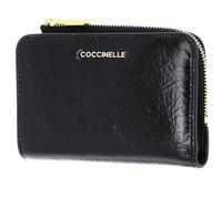 Coccinelle Leder Geldbörse Metallic Shiny Wrinkled Wallet Noir schwarz