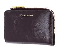 Coccinelle Leder Geldbörse Metallic Shiny Wrinkled Wallet Prune dunkelviolett