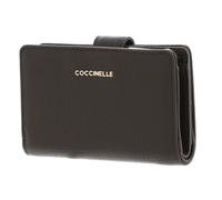 Coccinelle Leder Geldbörse Metallic Soft Mini Wallet Grained Leather Fango dunkelgrün