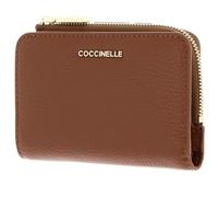 Coccinelle Damen Geldbörse Metallic Soft Wallet Leder Reißverschluss Cognac Braun UNI