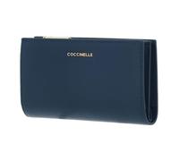 Coccinelle Geldbörse Metallic Soft RFID Leder Dunkelblau Damen