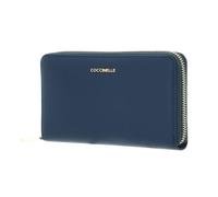 Coccinelle Geldbörse Metallic Soft Leder Damen Blaugrau