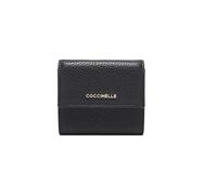 Coccinelle Geldbörse Metallic Soft genarbtes Leder schwarz