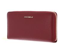 Coccinelle Leder Geldbörse Metallic Soft Wallet Grained Leather Ribes Beere