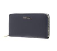 Coccinelle Leder Geldbörse Metallic Soft Wallet Grained Leather Stove blaugrau