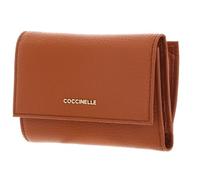 Coccinelle Leder Geldbörse Metallic Soft Wallet Grainy Leather Crab Hellbraun