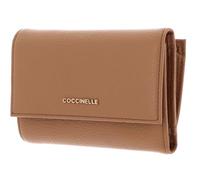 Coccinelle Leder Geldbörse Metallic Soft Wallet Grainy Leather Skin Hellbraun