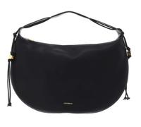 Coccinelle Leder Handtasche Schultertasche Thess Handbag Grained Leather Noir schwarz