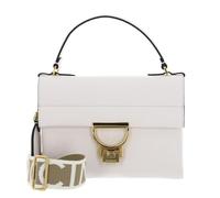 Coccinelle Leder Handtasche Umhängetasche Arlettis Signature Handbag Grained Leather Blanco creme