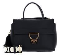 Coccinelle Leder Handtasche Umhängetasche Arlettis Signature Handbag Grained Leather Noir schwarz