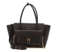 Coccinelle Leder Handtasche Umhängetasche Double Beat Grained Leather Handbag Fango dunkelgrün
