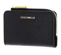 Coccinelle Leder Kartenetui Metallic Lizard Credit Card Holder Noir schwarz