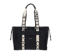 Coccinelle Leder Schultertasche 2Day Signature Handbag Grained Leather Noir schwarz