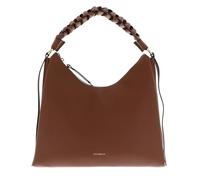 Coccinelle Leder Schultertasche Boheme Grana Double Shoulder Bag Cognac/Noir braun