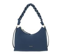 Coccinelle Leder Schultertasche Boheme Grana Double Shoulder Bag Deep Blue/Sandshell schwarz
