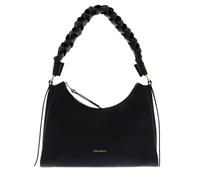Coccinelle Leder Schultertasche Boheme Grana Double Shoulder Bag Noir/Cognac schwarz