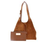 Coccinelle Leder Schultertasche C-Easy Handbag Suede Cognac/Cognac braun